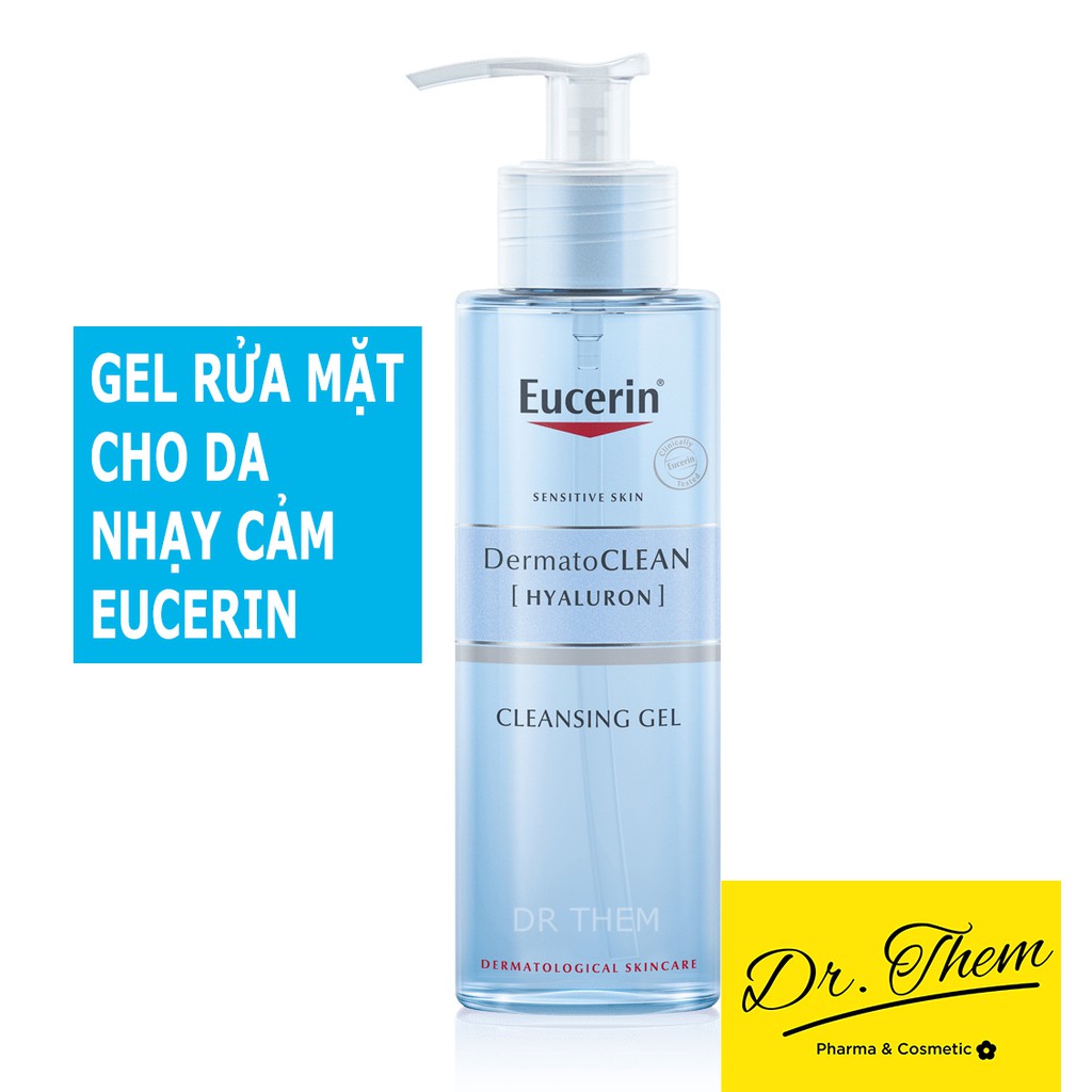 ✅[CHÍNH HÃNG] Sữa Rửa Mặt Eucerin cho Da Nhạy Cảm Eucerin DermatoCLEAN [HYALURON] Cleansing Gel 200ml - Refreshing