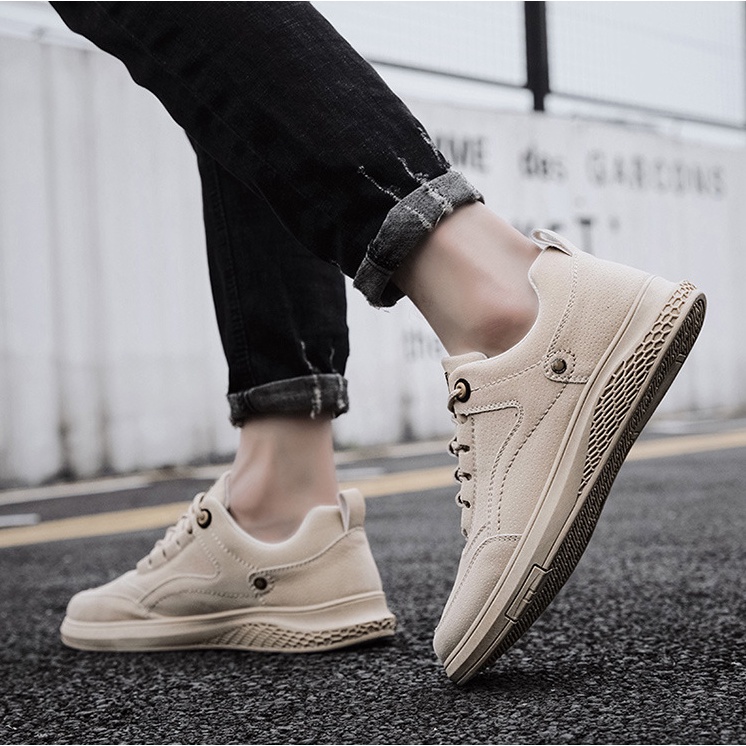 Giày sneaker thể thao da nam cao cấp, phong cách trẻ trung năng động, đế cao su non đi cực êm DD93