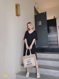 ĐẦM THUN FORM RỘNG CỔ TIM
