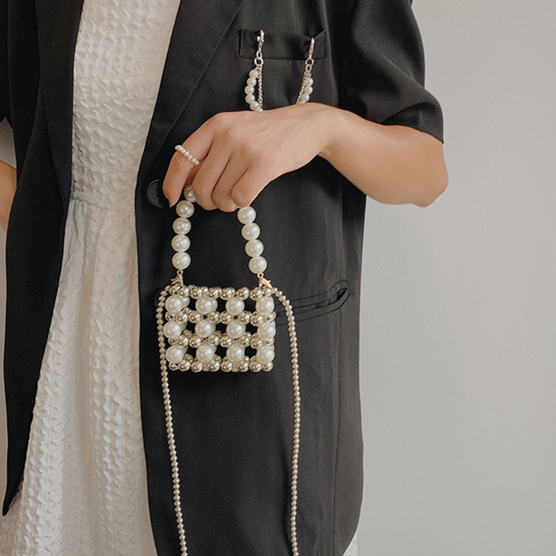 Túi Xách Đeo Chéo Đính Ngọc Trai Thời Trang Dành Cho Nữ