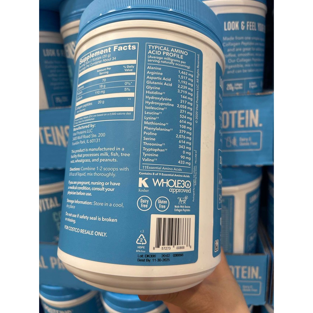 Bột collagen Vital Proteins Peptides 680g, có bill mua hàng | BigBuy360 - bigbuy360.vn