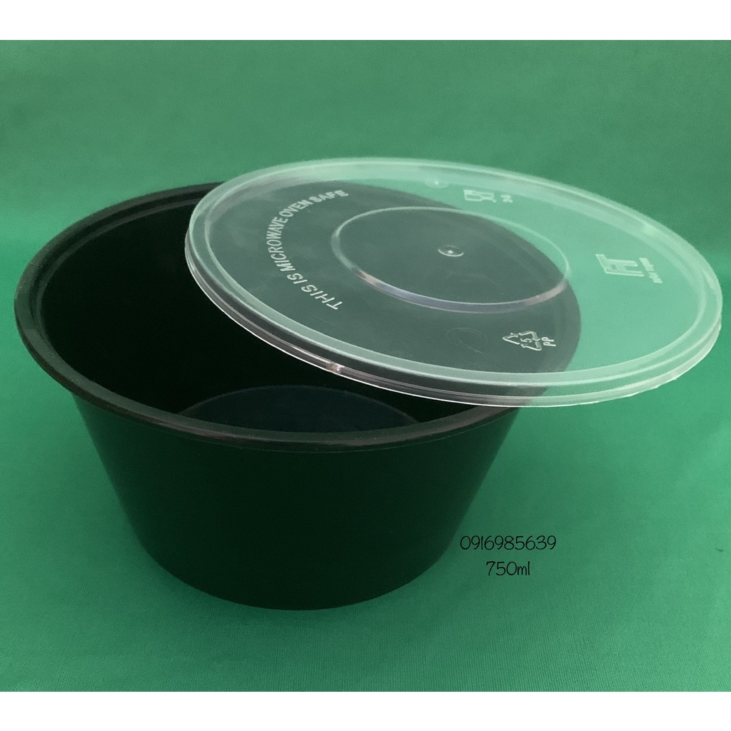 50 BỘ HỘP NHỰA TRÒN 750ML + NẮP