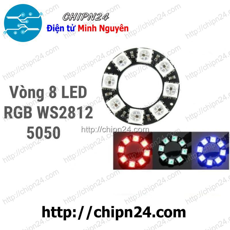 [1 CÁI] (F121.3) Mạch Led RGB Neopixel WS2812 5050 (8 LED TRÒN)