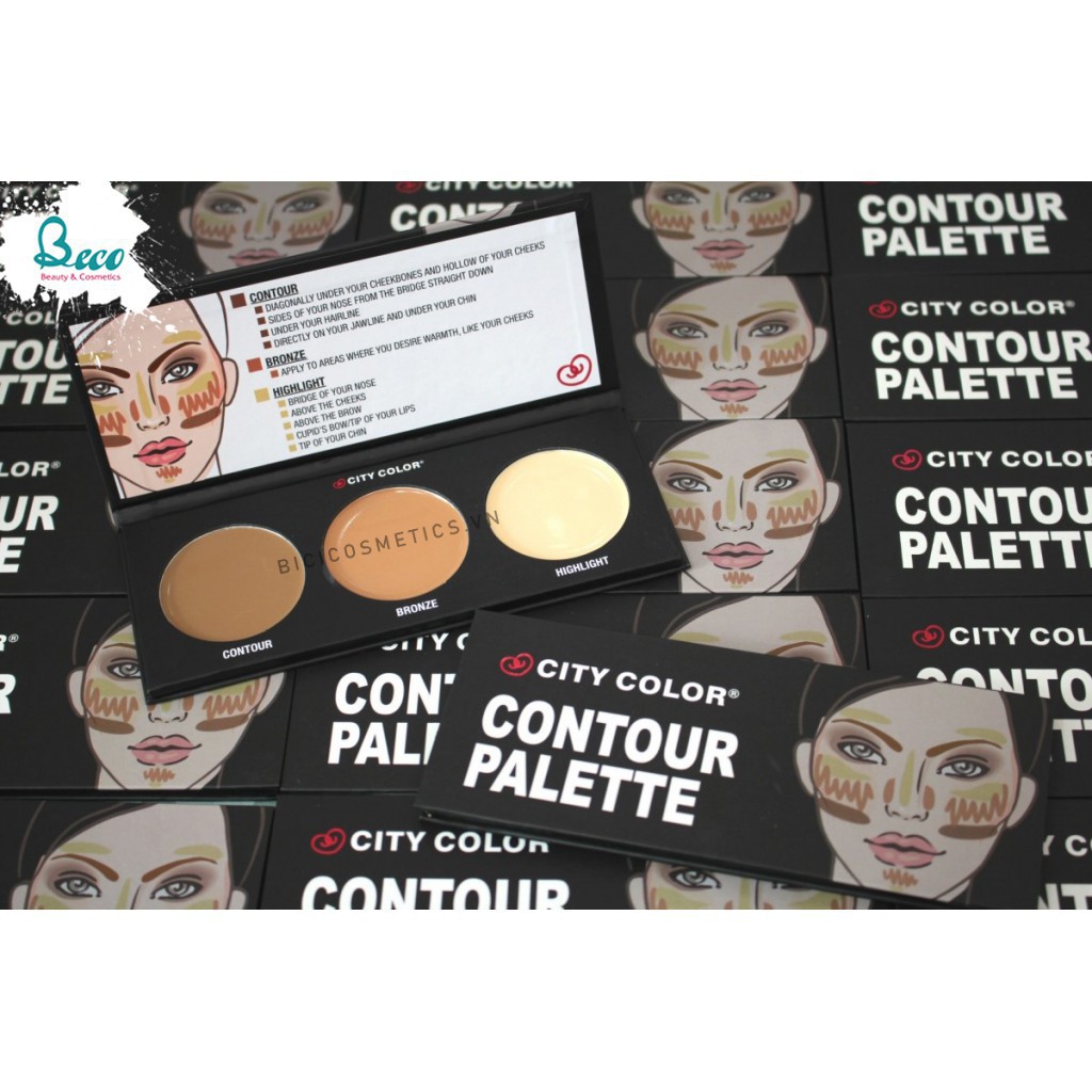 Bảng Phấn Tạo Khối Và Highlight 3 ô City Color Contour Palette  - Phụ Nữ Làm Đẹp - Hàng nhập khẩu