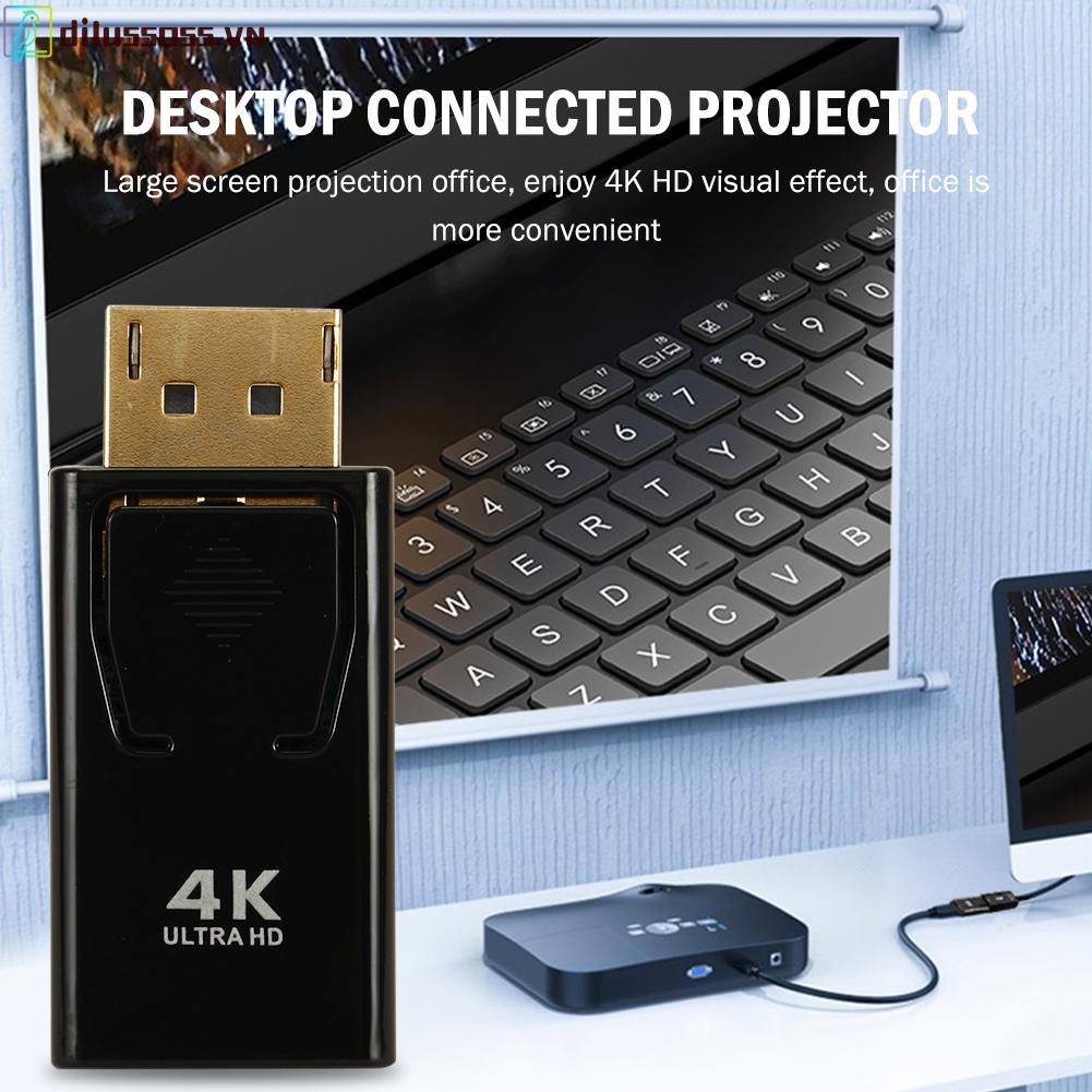 Bộ chuyển đổi Dilussoss DP sang HDMI cho PC TV Displayport 4K