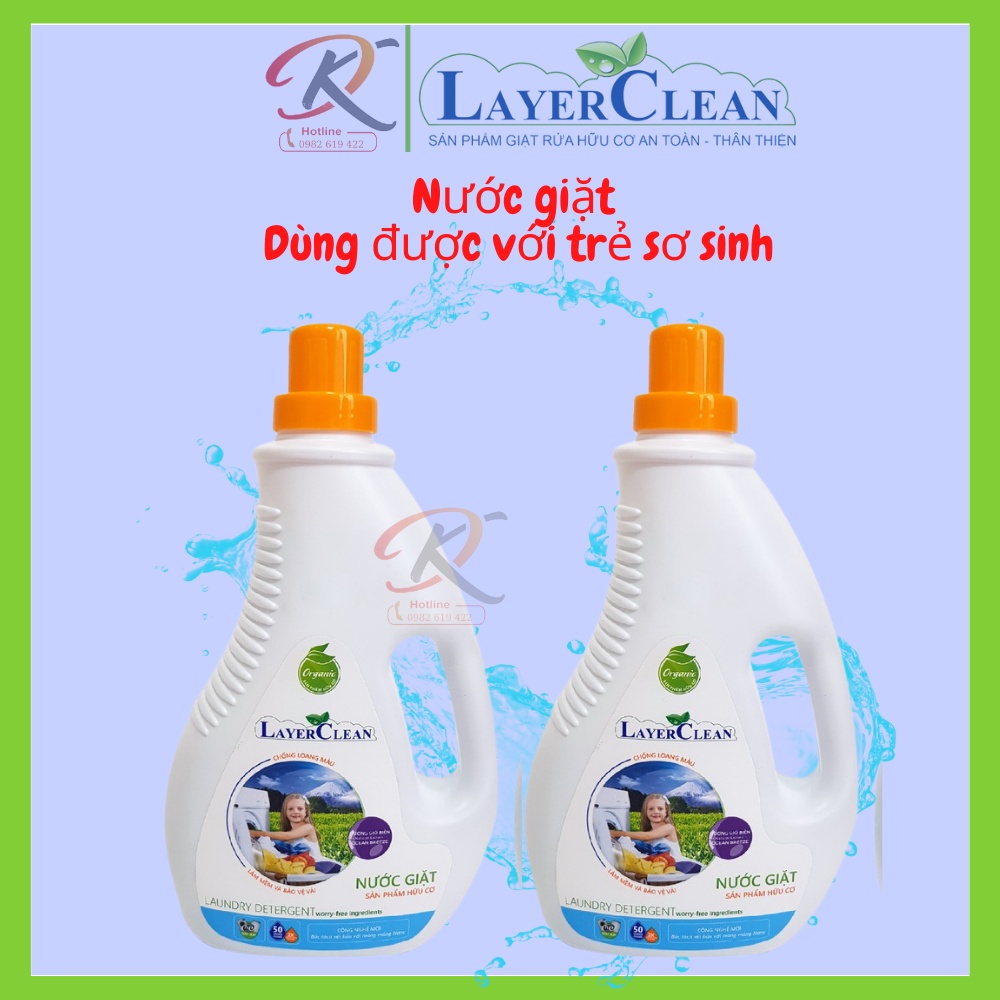 Nước giặt hữu cơ LayerClean loại 4 lít - Hương nước hoa - Dùng được với trẻ sơ sinh