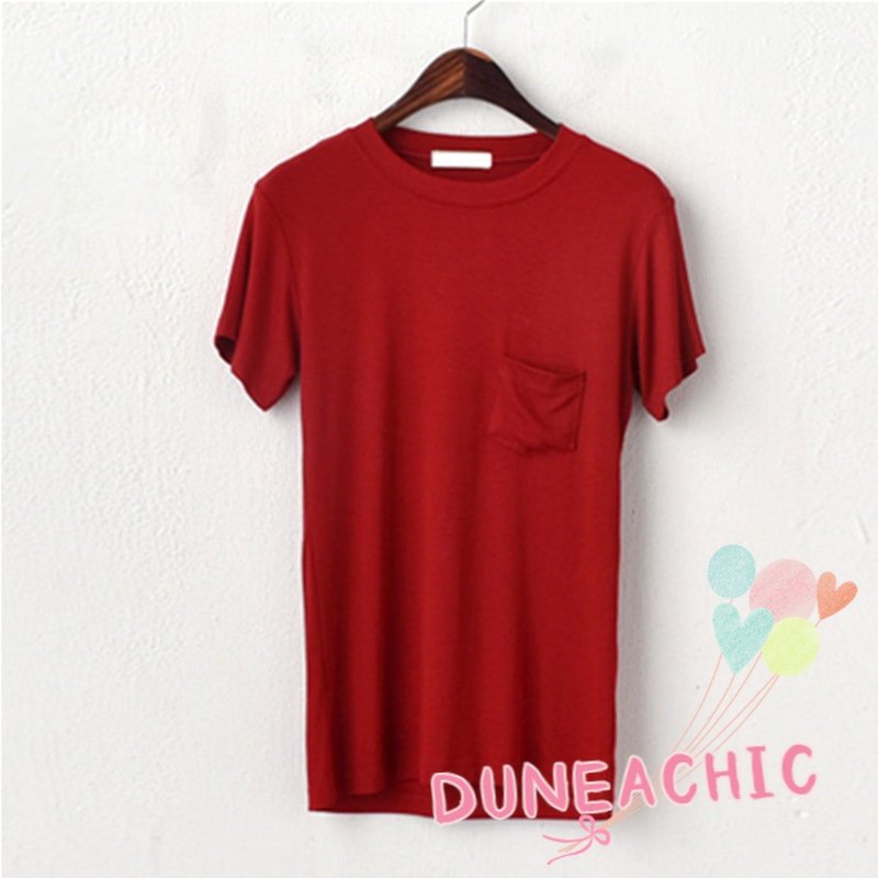 DUNEA Set Áo Thun Ngắn Tay Cổ Tròn + Quần Short Jeans Lưng Cao Thời Trang Nữ