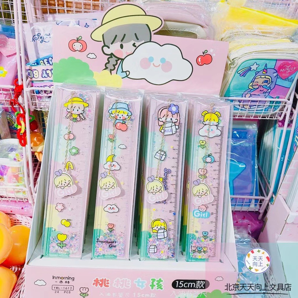 Thước Kẻ Cute 💖 Thước Dẻo Thước Nước Kết Hợp Bookmark Sáng Tạo Xinh Xắn Miss Book - Girls Phụ Kiện Bullet Journal