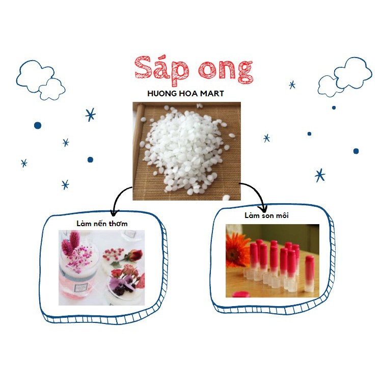 SÁP ONG TRẮNG 500gam (SỈ 1KG = 170K) - NGUYÊN LIỆU LÀM NẾN HANDMADE, NGUYÊN LIỆU LÀM SON, mỹ phẩm, nước hoa khô
