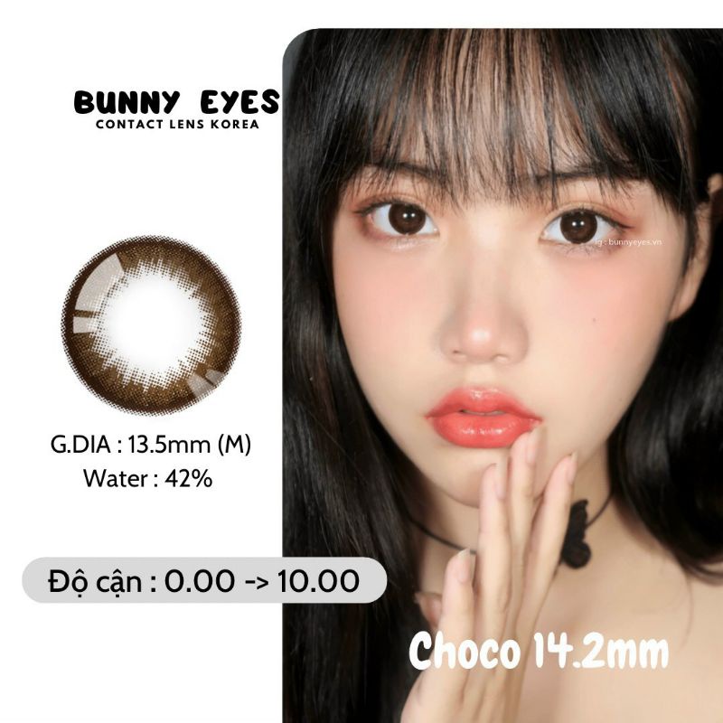 Lens Mắt Kính Áp Tròng BUNNY EYES - CHOCO Nâu Trà Sữa 14.2 Size M Giãn Vừa