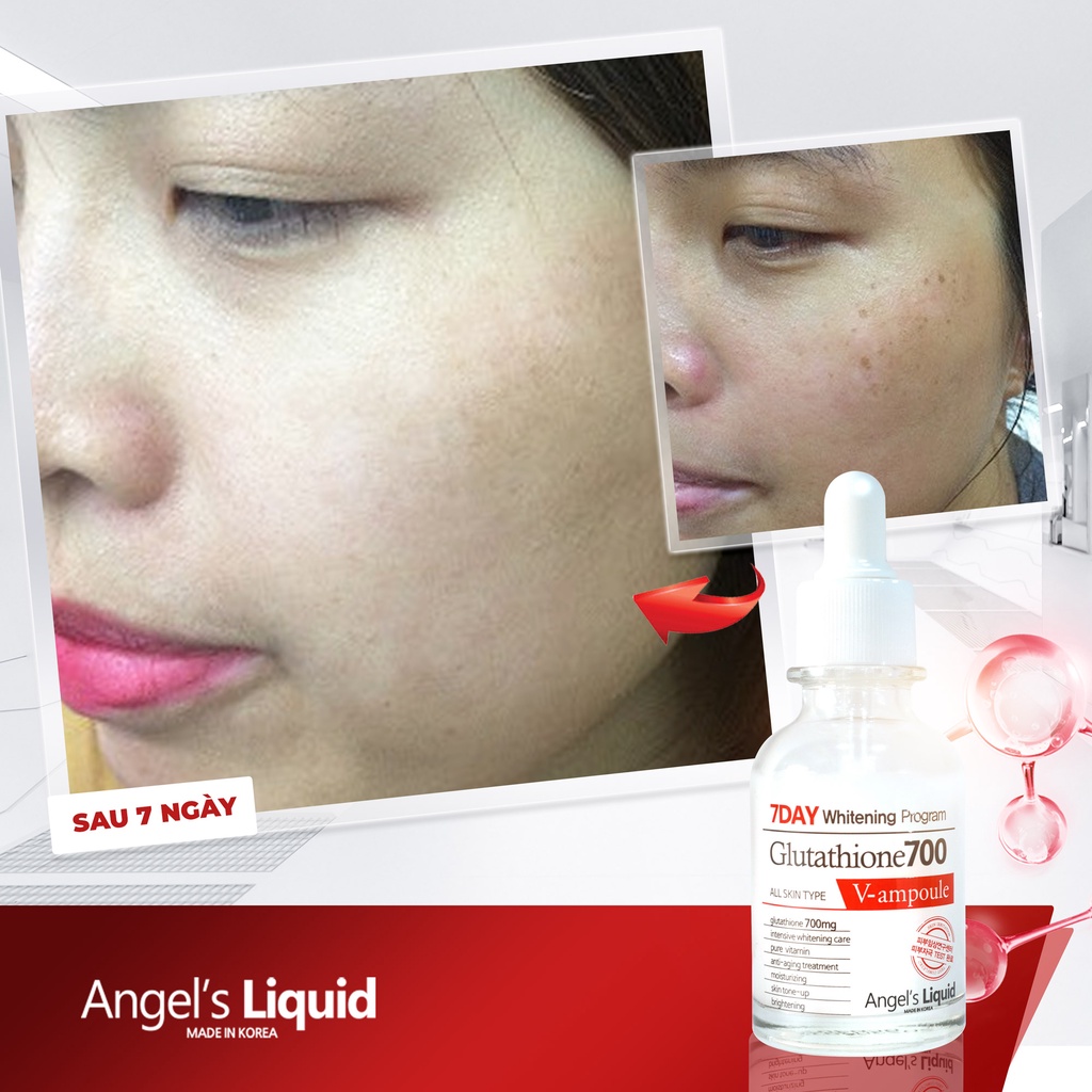 [Mini size] Serum dưỡng trắng làm đều màu da Angel's Liquid 7 Day Whitening Program Glutathione 700 V-Ample 5ml