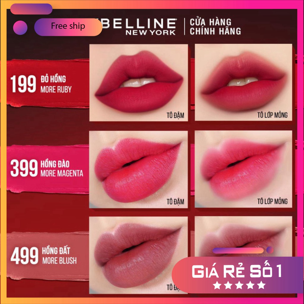 Son Lì Mịn Môi Siêu Nhẹ Cao Cấp Maybelline New York Color Sensational Ultimatte 1.7g Hàng Chính Hãng