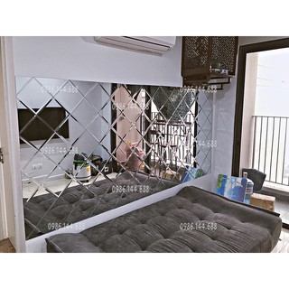 Gương ghép trang trí dán tường 114cm x 170cm (đã cắt sẵn, kèm băng keo và sơ đồ dán)