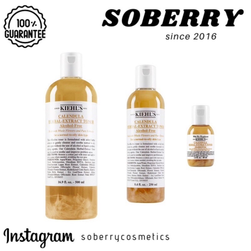 Toner hoa cúc Kiehl's Calendula Herbal Extract alcohol free toner mini 40ml