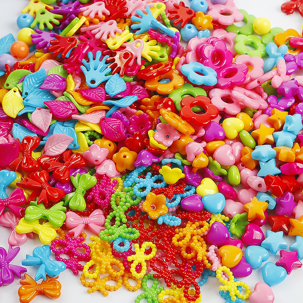 Set 30-1000 Hạt Nhựa Nhiều Màu Làm Trang Sức