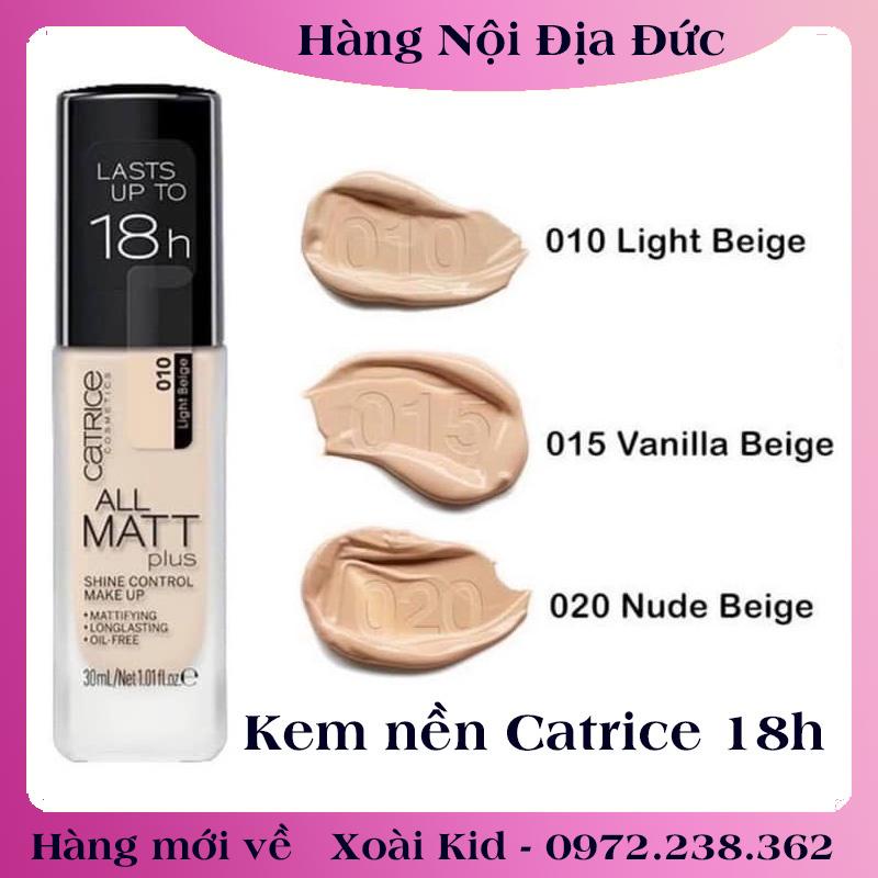 [auth] Kem Nền Kiềm Dầu Catrice All Matt Plus 18h Mỏng Mịn -Nội địa Đức Đủ Bill [Hot]