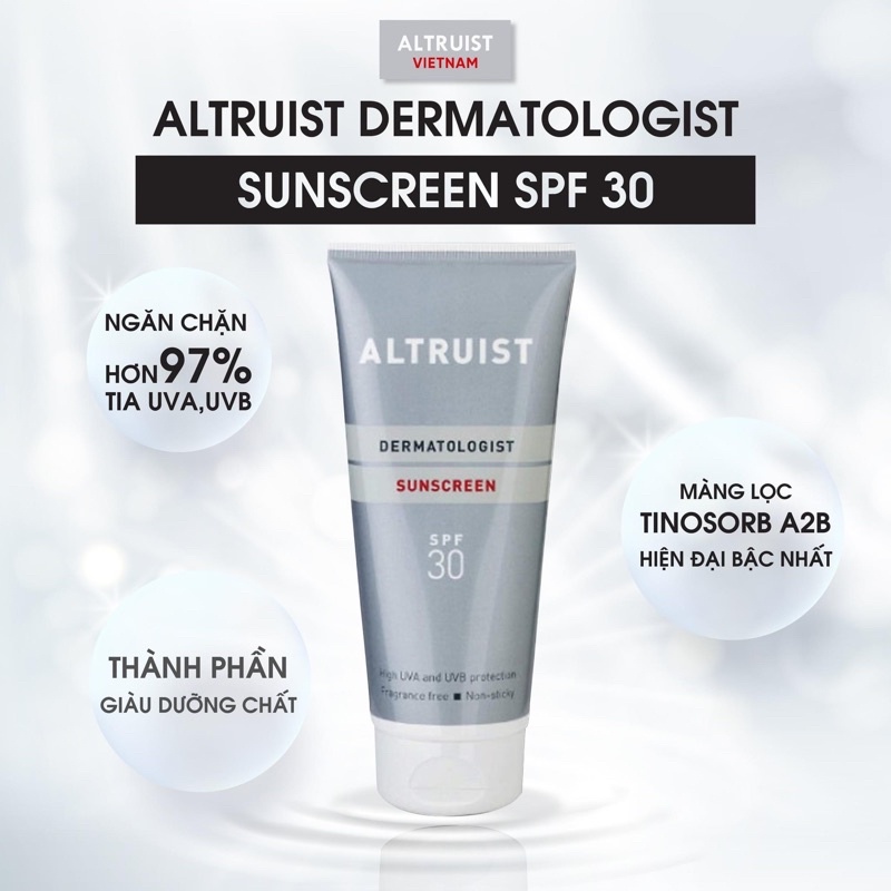Kem chống nắng cho da nhạy cảm Altruist Dermatologist Sunscreen SPF 30, SPF 50