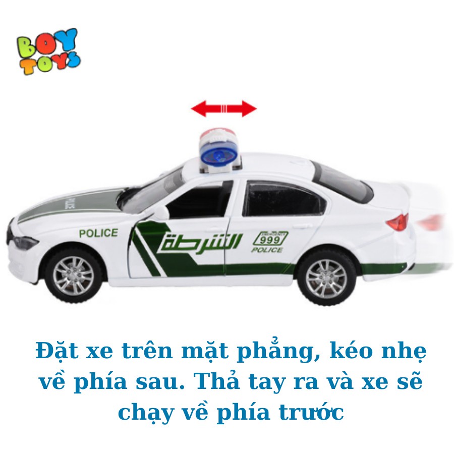 Bộ đồ chơi mô hình xe cảnh sát hợp kim 1:32 có nhạc và đèn cho bé thỏa sức vui chơi