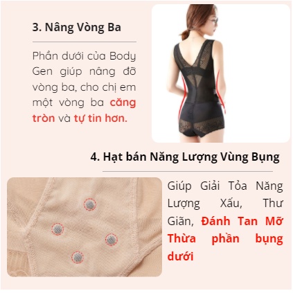 Body gen định hình toàn thân, giảm eo tạo dáng có móc cài