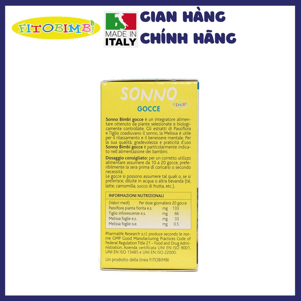 Fitobimbi Sonno -  Siro giúp trẻ ngủ ngon giấc tự nhiên (30ml)