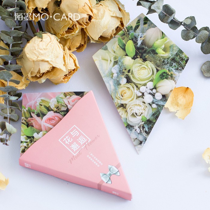 Hộp 30 tấm bưu thiếp, postcard hoa các mẫu