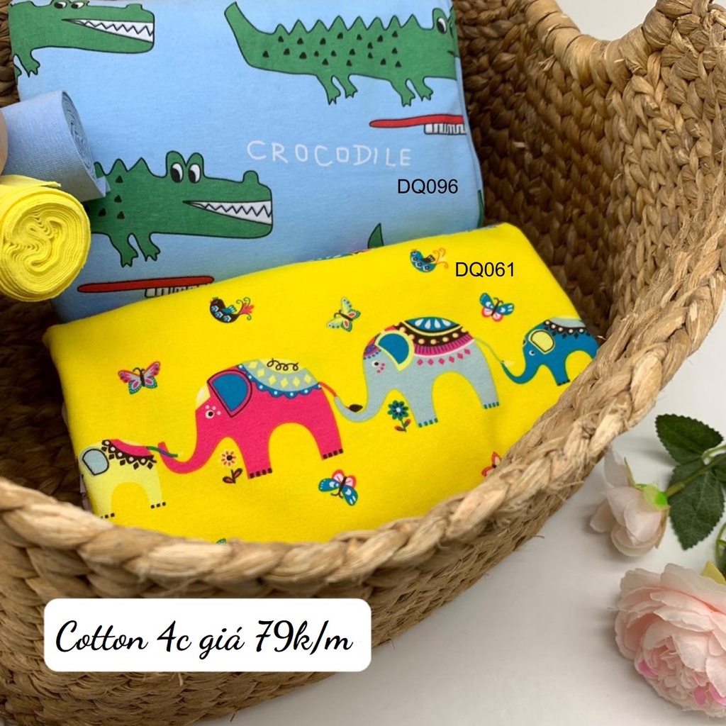 Cotton 2c 4c - vải may đồ cho bé - mẹ tập may