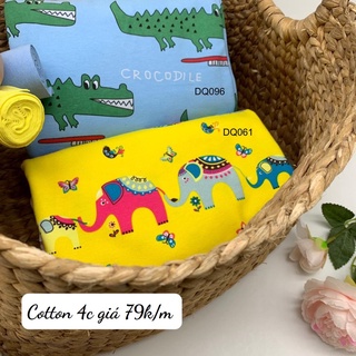 [VẢI COTTON] cotton 2c 4c - vải may đồ cho bé - mẹ tập may
