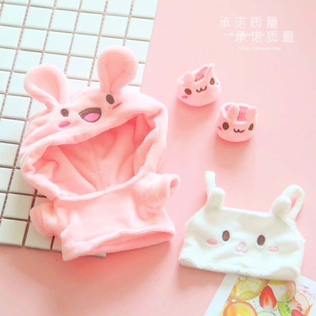 [20-22cm] Set Hoodie 3 món cho Doll - Yếm cho doll - Hoodie cho doll - Outfit cho doll