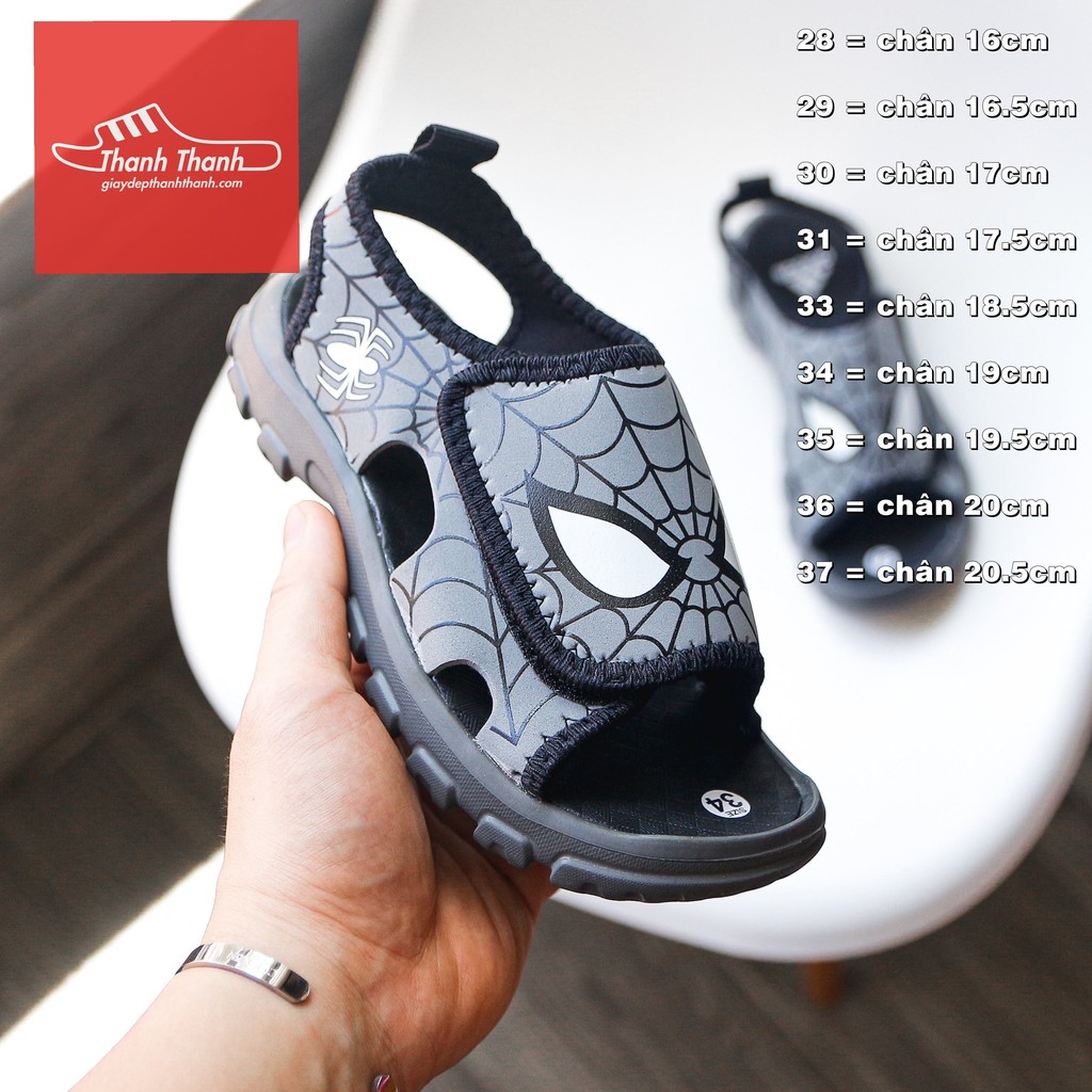 Sandal bé trai người nhện [free ship] spiderman siêu đẹp, siêu nhẹ [33-37]