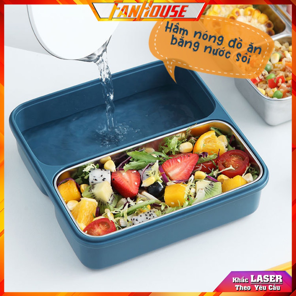 Hộp cơm giữ nhiệt INOX304 💢 Lunch Box 950ml an toàn sức khỏe sử dụng được lò vi sóng