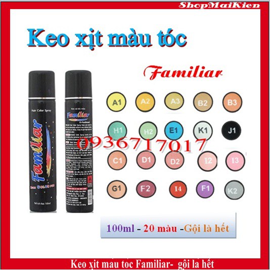 Keo xịt tóc màu Familiar 100ml | BigBuy360 - bigbuy360.vn