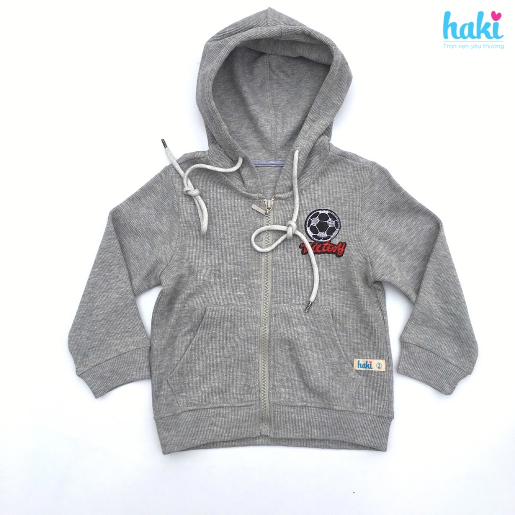 Áo khoác bé trai bé gái vải nỉ HAKI_Hoodie cho bé (2 màu Ghi, Đỏ)-HK502