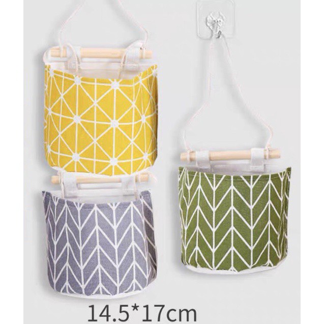 Túi Vải Vintage 1 Ngăn Treo Tường Decor Đa Năng, Đựng Đồ Cá Nhân, Đựng Đồ Dùng Trong Nhà Tiện Lợi 88276