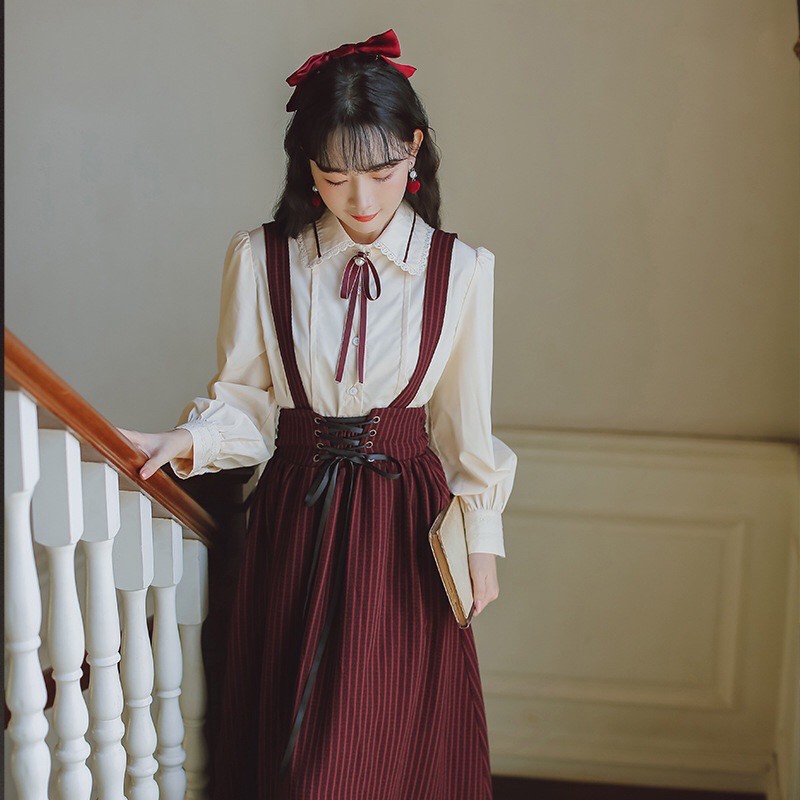 [Sẵn] Sét chân váy và áo Vintage thời trang nữ M205 kèm ảnh thật 100% của khách