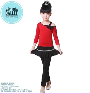 Bộ dance thun lệch vai dài tay