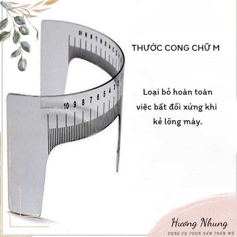 Thước nhựa cong chữ M dùng trong phun xăm, spa
