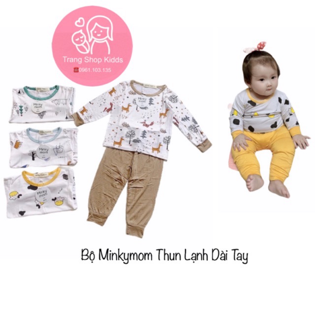 BỘ DÀI TAY MINKYMOM HOẠ TIẾT DỄ THƯƠNG CHO BÉ 6-18kg