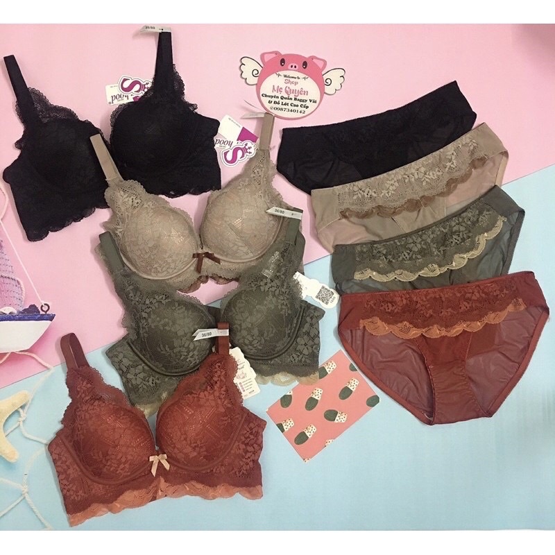 (HÀNG THÁI] Bộ lót ren cao cấp không gọng-Nâng ngực đỉnh cao