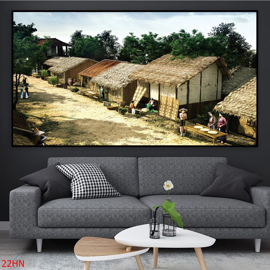 Tranh phố cổ Hà Nội treo tường hiện đại sang trọng