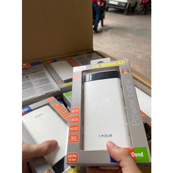 Pin sạc dự phòng Li-ion 20000mAh ivalue MTL200001 Trắng - Like New