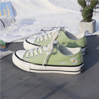 (Sneaker nữ mới 2020)Giày sneaker hoạ tiết hoa cúc( Kèm video và ảnh thật)