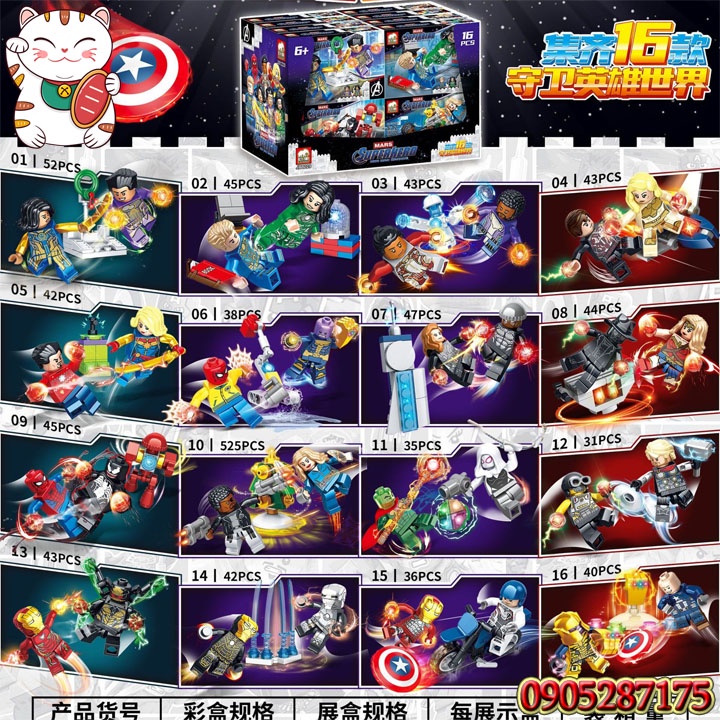 Combo 2 Nhân Vật Siêu Anh Hùng Đại Chiến Ác Nhân Superheroes Cực Đẹp Đồ Chơi Ghép Hình Lắp Ghép Thông Minh Lego JX MOC