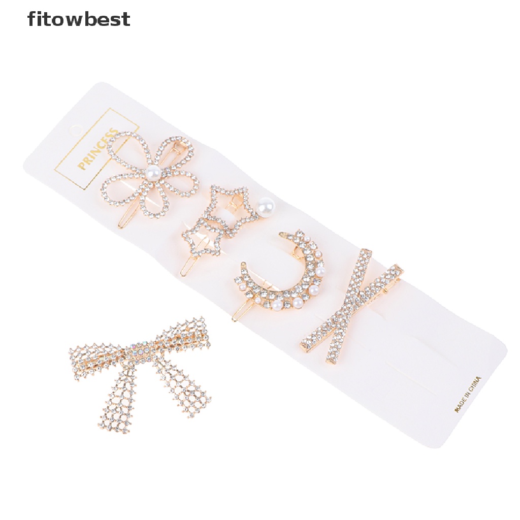 Set 5 kẹp tóc GJCUTE đính đá thời trang cho nữ