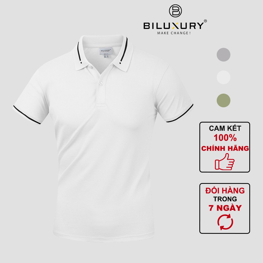 Áo polo nam thun cổ bẻ Biluxury 5APCT016 form bodyfit vừa người tôn dáng viền cổ lịch lãm | BigBuy360 - bigbuy360.vn