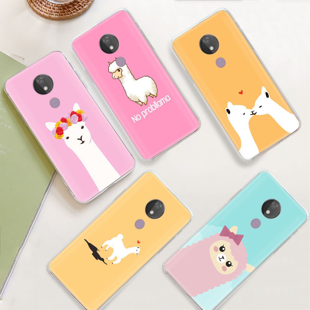 Ốp Điện Thoại Trong Suốt Hình Lạc Đà Alpaca Dễ Thương Cho Motorola Moto E4 E5 E6 Plus E6S P30 Note Z2 Play Ty68