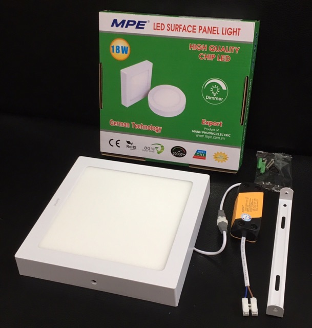 MPE đèn led panel ốp trần vuông 18w đạt chuẩn Châu Âu