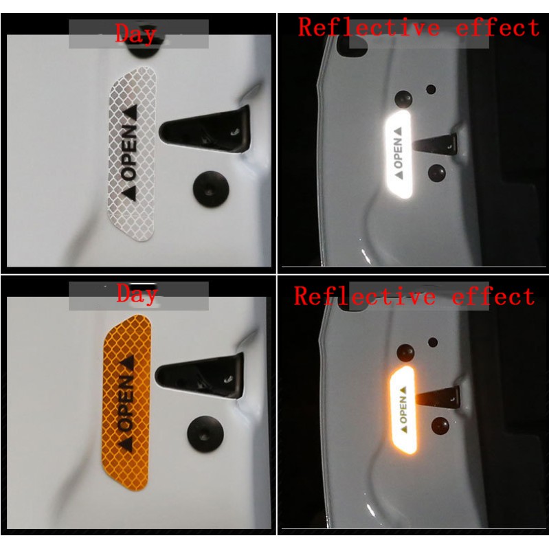 Bộ 4 miếng dán phản quang trang trí cửa xe hơi | BigBuy360 - bigbuy360.vn