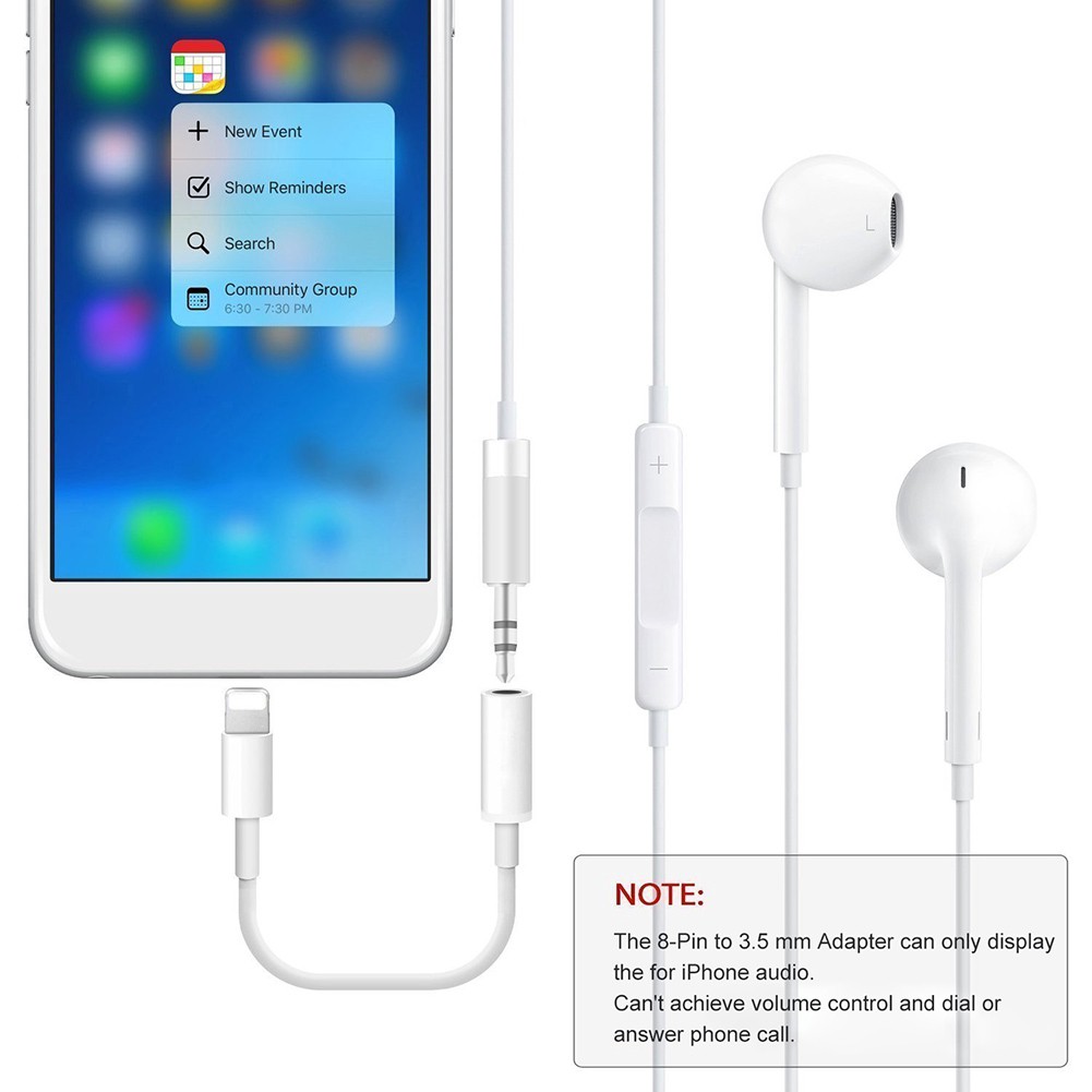 Set 2 cáp chuyển đổi tai nghe 8 chân sang 3.5mm thích hợp cho Iphone 10 11 12 X Xs 8 (có bán lẻ)