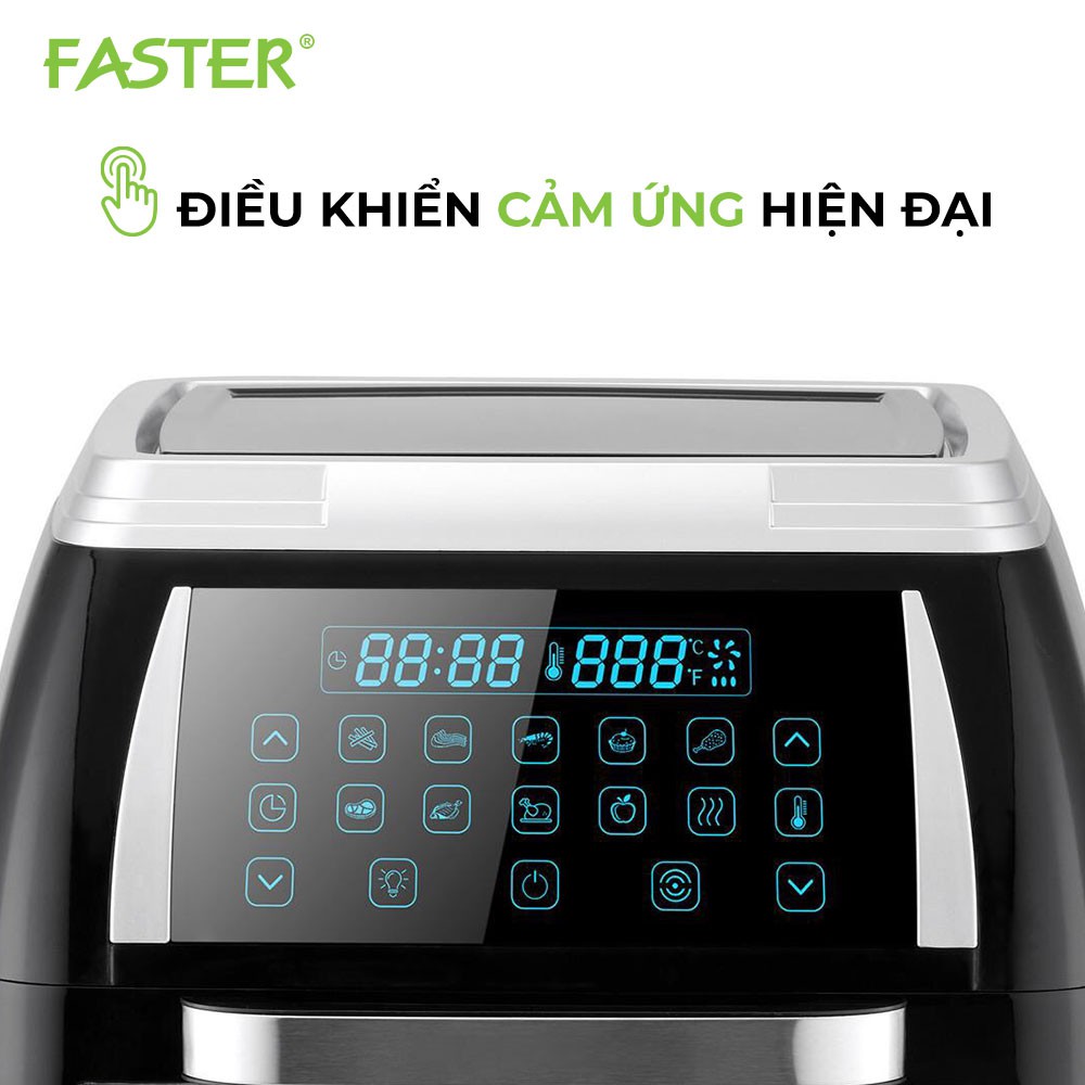 [Mã ELHADEV giảm 4% đơn 300K] Nồi chiên không dầu 12 Lít FASTER MGR12SM Cao Cấp màu đen - Bảo hành Chính hãng 12 tháng