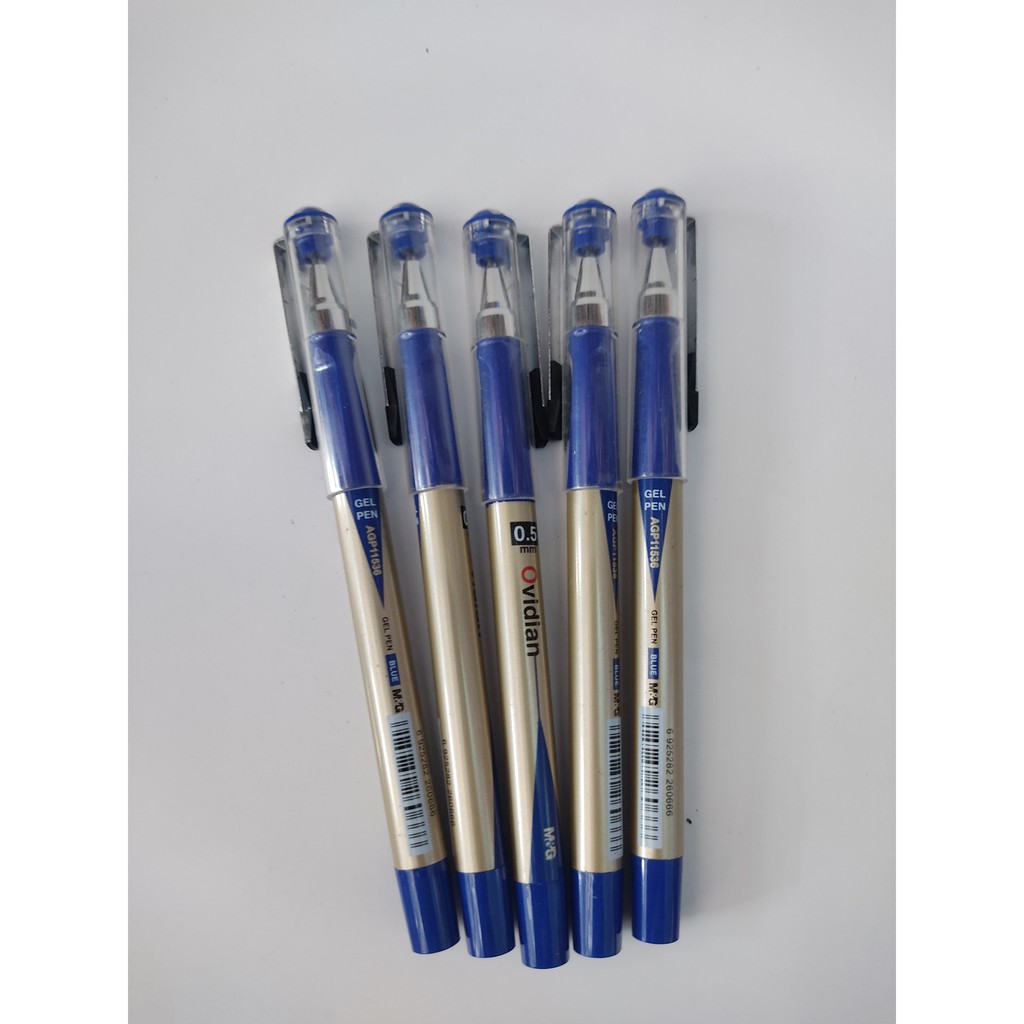 Combo 5 Bút gel Ovidian M&G 0.5 AGP11536 Mực Xanh